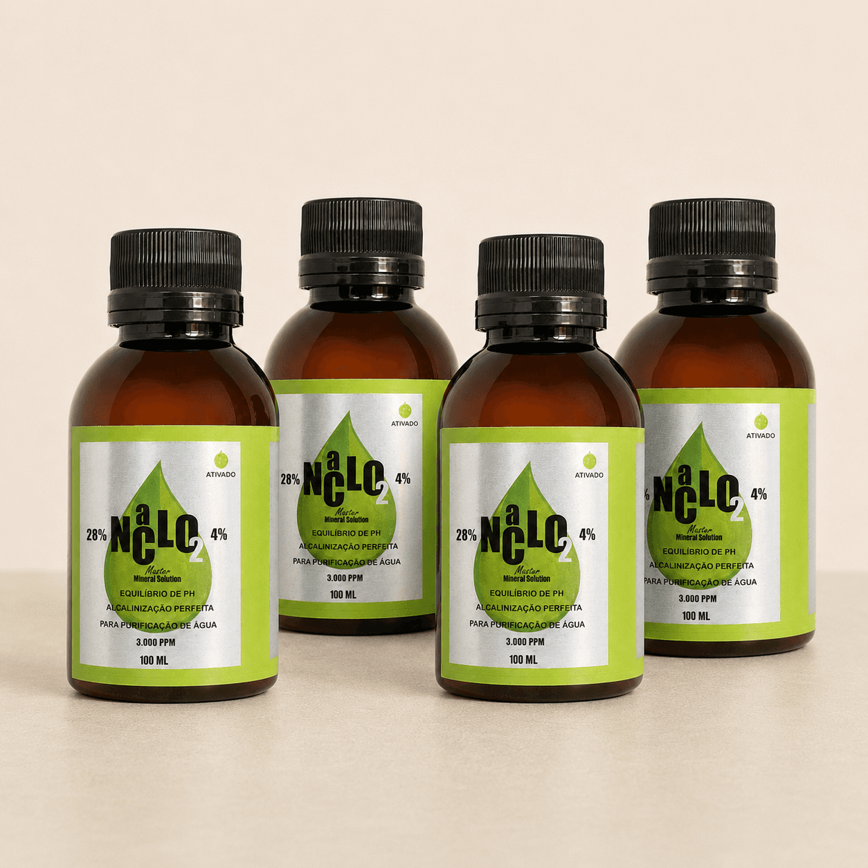 Kit com 4 frascos de CDS Purificador 3000 PPM